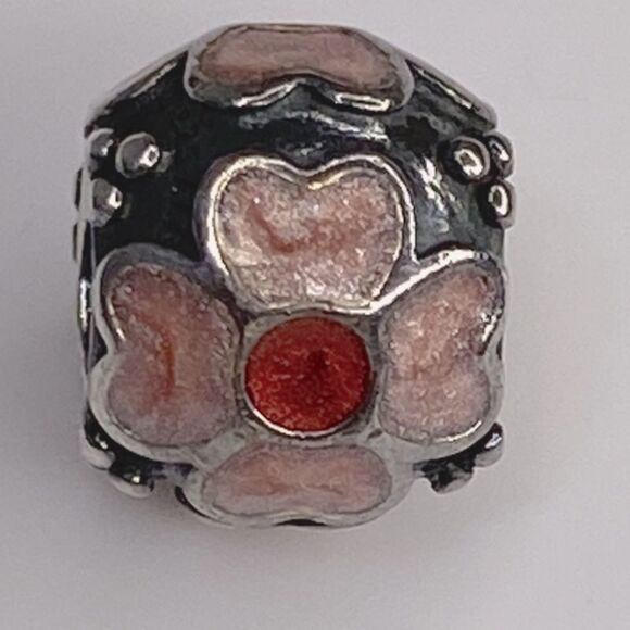 Pandora Sterling Silver Daisy Flower with Red and Pink Enamel Bead - Picture 5 of 13